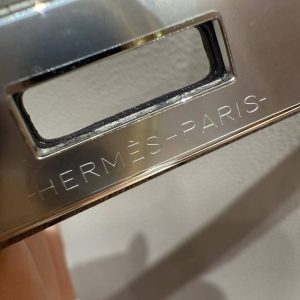 Hermes Birkin 35 Bag Handmade In Togo Calfskin Leather Silver Hardware M8 Gris Asphaite - Image 18