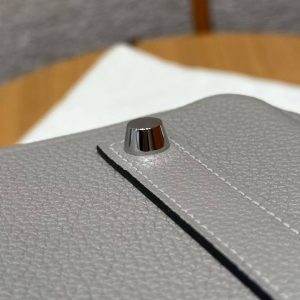 Hermes Birkin 35 Bag Handmade In Togo Calfskin Leather Silver Hardware M8 Gris Asphaite - Image 9