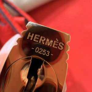 Hermes Birkin 35 Bag Handmade In Togo Calfskin Leather Gold Hardware Q5 Rouge Casaque - Image 5