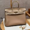 Hermes Birkin Touch 35 Bag Handmade In Togo Calfskin Leather And Matte Alligator Leather Gold Hardware 0M Chai