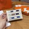 Hermes Calvi Duo Compact Card Holder Handmade In Swift And Chèvre Calfskin Leather Silver Hardware I2 Nata