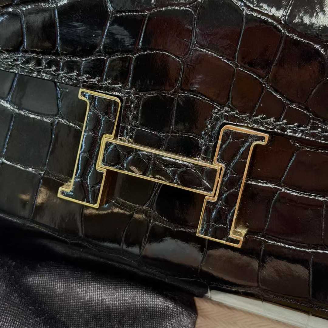 Hermes Constance To Go Wallet Handmade In Bright faced Alligator Leather from Mississippi Enamel Fittings Hardware 89 Nior - Image 10