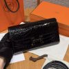 Hermes Constance To Go Wallet Handmade In Bright faced Alligator Leather from Mississippi Enamel Fittings Hardware 89 Nior