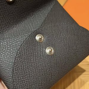 Hermes Calvi Duo Compact Card Holder Handmade In Epsom Calfskin Leather Silver Hardware 46 Ebene - Image 4