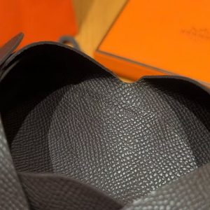 Hermes Calvi Duo Compact Card Holder Handmade In Epsom Calfskin Leather Silver Hardware 46 Ebene - Image 3