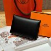 Hermes Calvi Duo Compact Card Holder Handmade In Epsom Calfskin Leather Silver Hardware 89 Nior