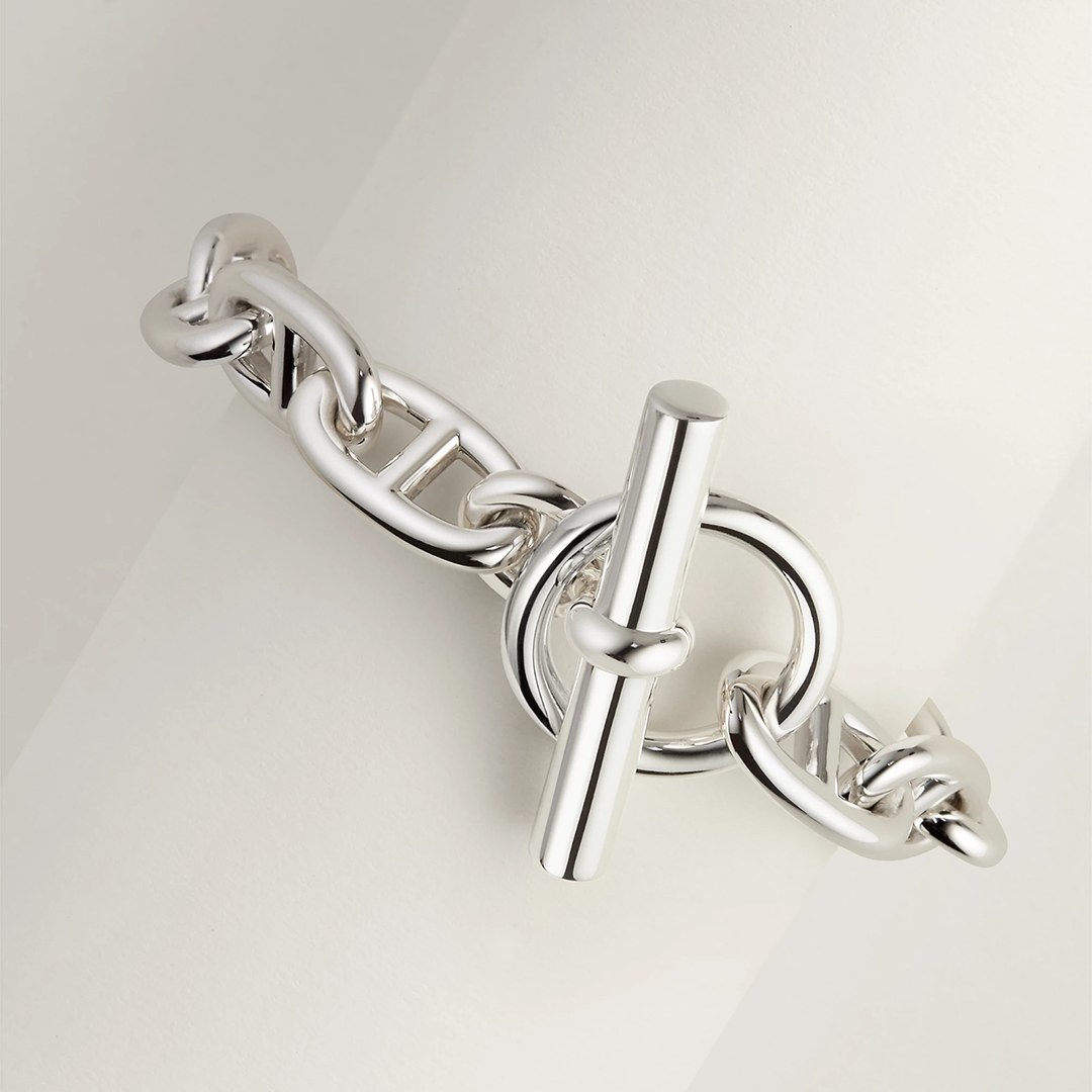Hermes Chaine D'ancre Bracelet Sterling Silver H101672B 00010