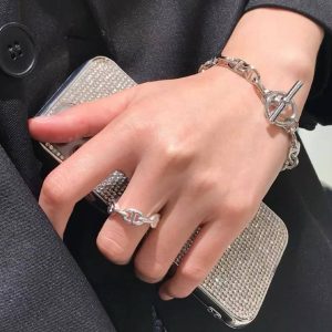 Hermes Chaine D'ancre Bracelet Sterling Silver H101672B 00010 - Image 5