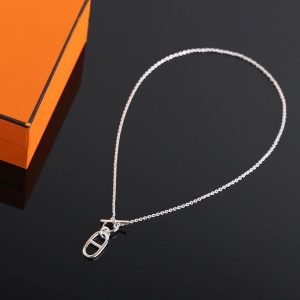 Hermes Chaine D'ancre Pendant Necklace Sterling Silver H104141B 00 - Image 7