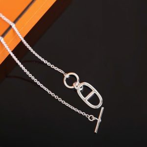 Hermes Chaine D'ancre Pendant Necklace Sterling Silver H104141B 00 - Image 5