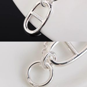 Hermes Chaine D'ancre Pendant Necklace Sterling Silver H104141B 00 - Image 4