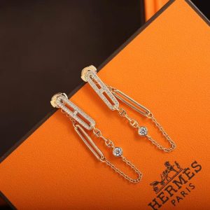 Hermes Chaine d'ancre Chaos Earrings Rose Gold H222516B 00 - Image 8