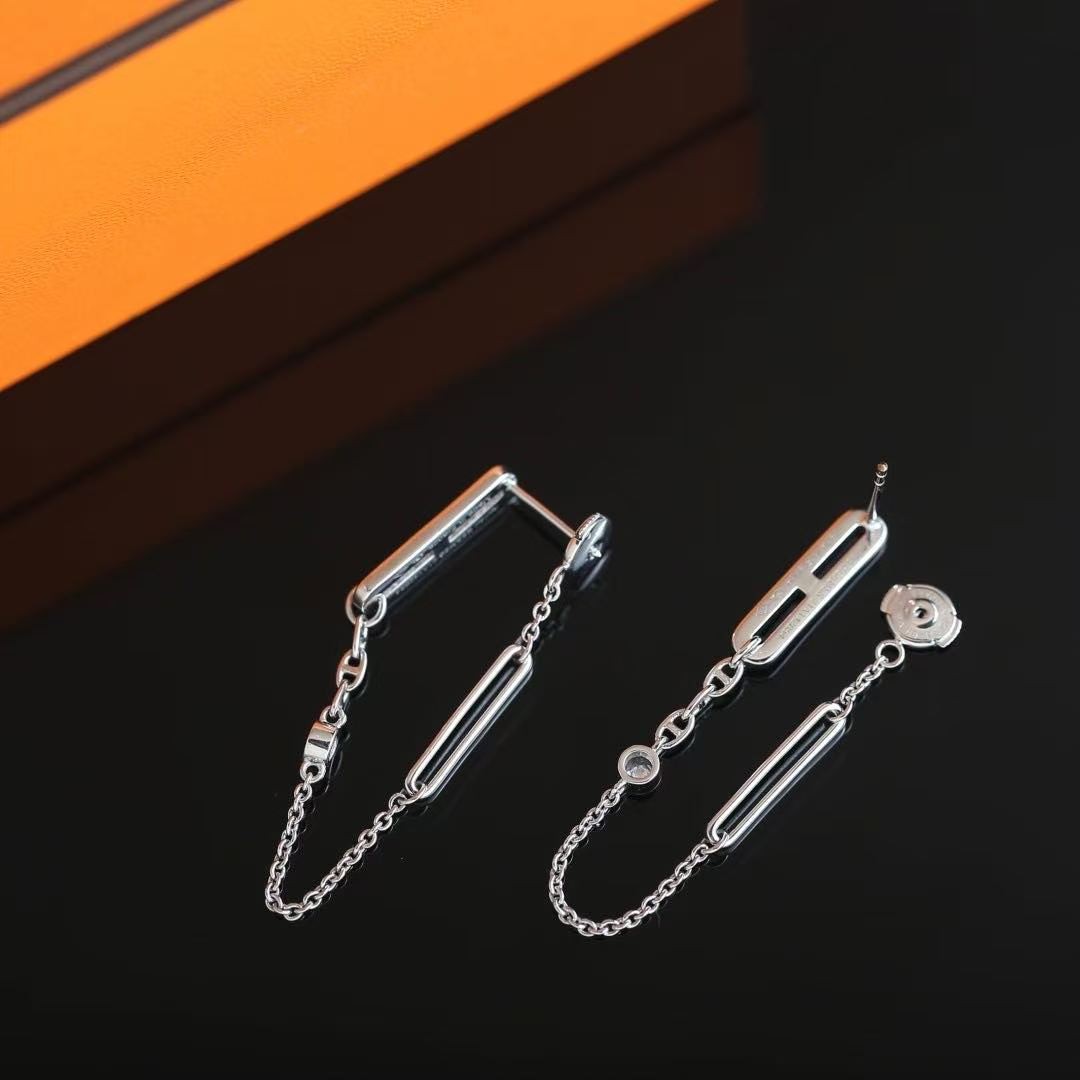 Hermes Chaine d'ancre Chaos Earrings Rose Gold H222516B 00 - Image 6