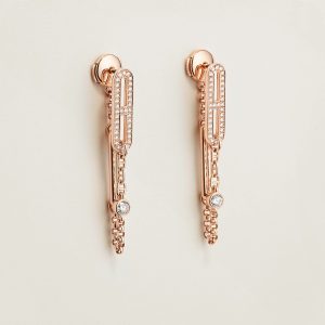 Hermes Chaine d'ancre Chaos Earrings Rose Gold H222516B 00