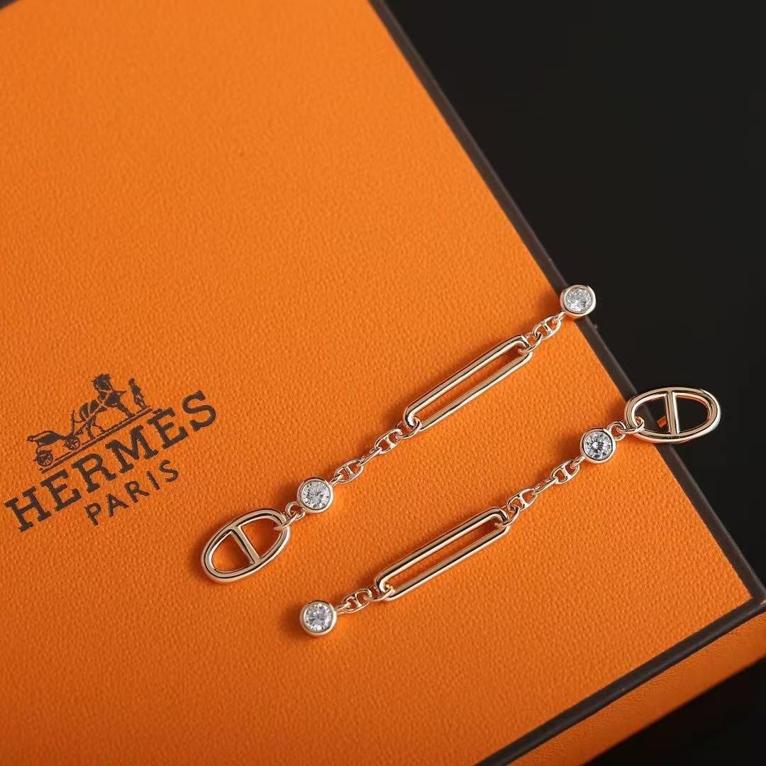 Hermes Chaine d'ancre Chaos Earrings Rose Gold H222519B 00 - Image 7