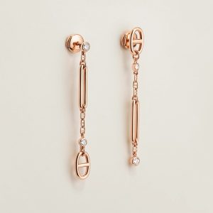 Hermes Chaine d'ancre Chaos Earrings Rose Gold H222519B 00