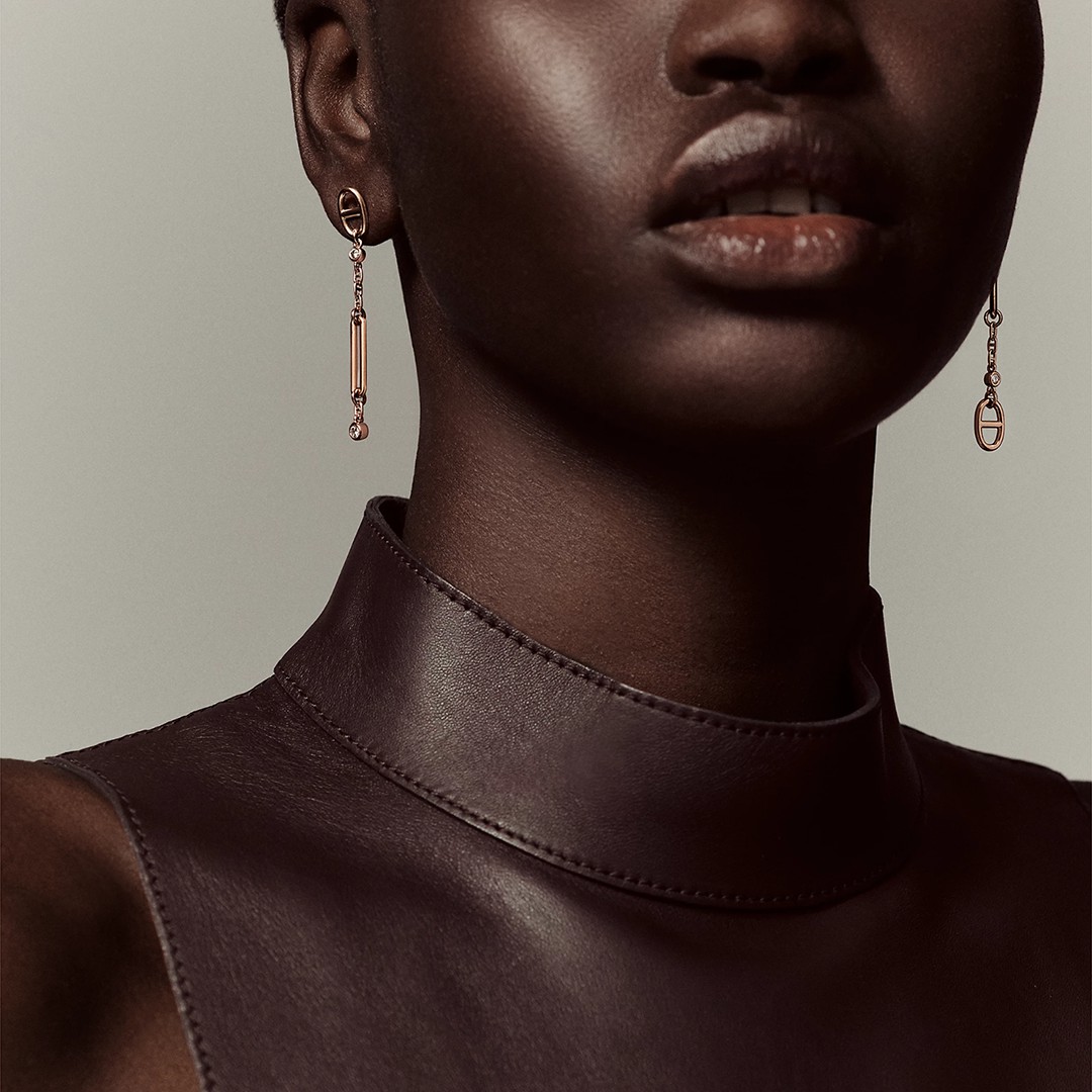 Hermes Chaine d'ancre Chaos Earrings Rose Gold H222519B 00 - Image 3