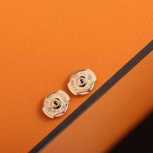 Hermes Chaine d'ancre Contour Stud Earrings Rose Gold H122504B 00 - Image 5