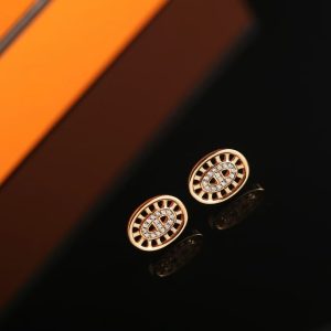 Hermes Chaine d'ancre Divine Stud Earrings Rose Gold H222521B 00 - Image 8