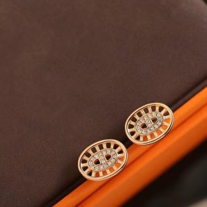 Hermes Chaine d'ancre Divine Stud Earrings Rose Gold H222521B 00 - Image 7