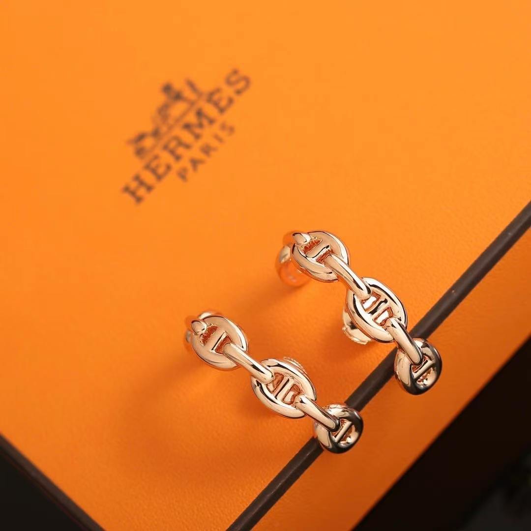 Hermes Chaine d'ancre Enchainee Ear Climber Earrings Sterling Silver H122506B 00 - Image 9