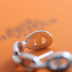 Hermes Chaine d'ancre Enchainee Ear Climber Earrings Sterling Silver H122506B 00 - Image 5