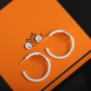 Hermes Chaine d'ancre Enchainee Earrings Sterling Silver H109510B 00 - Image 5