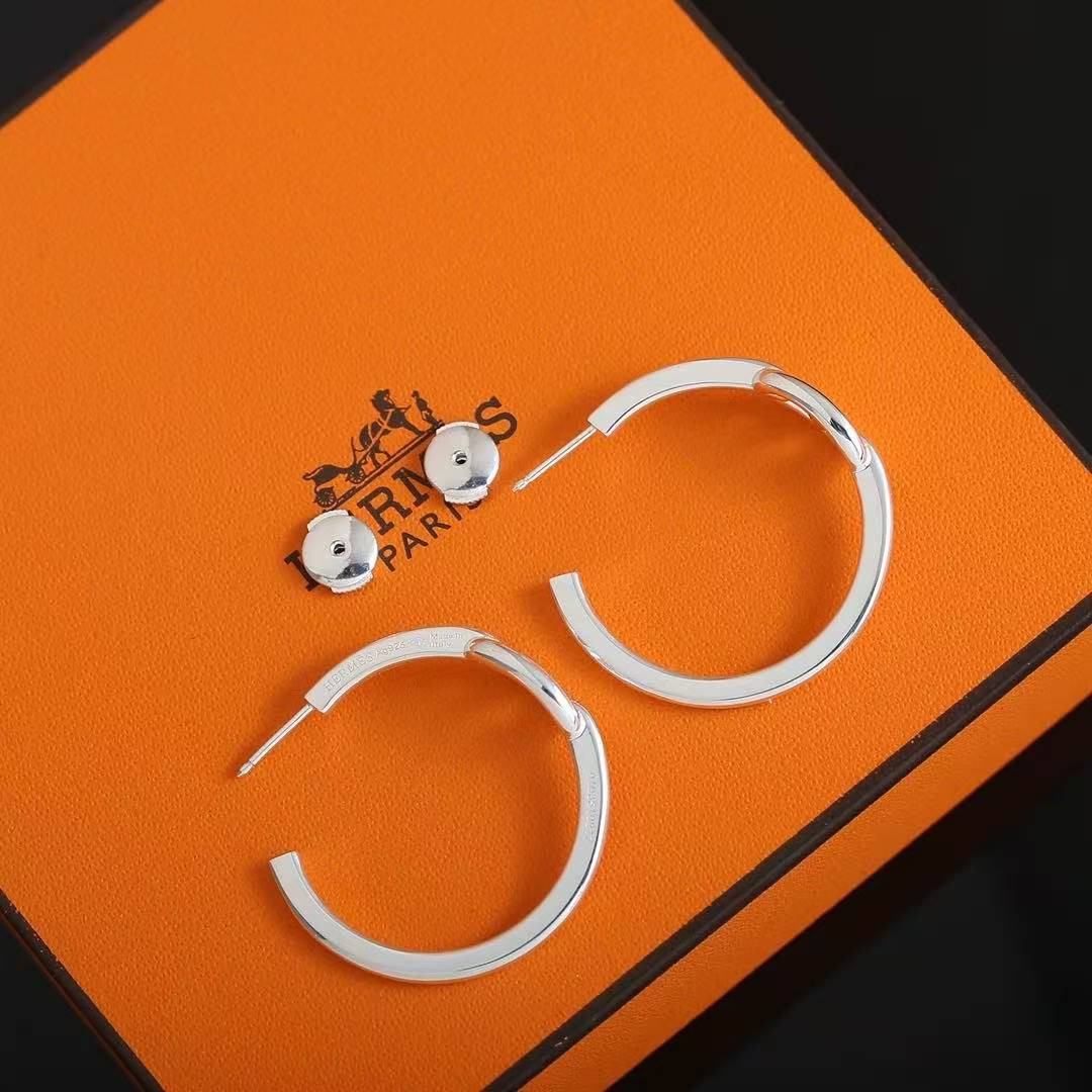 Hermes Chaine d'ancre Enchainee Earrings Sterling Silver H109510B 00 - Image 5