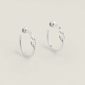 Hermes Chaine d'ancre Enchainee Earrings Sterling Silver H109510B 00