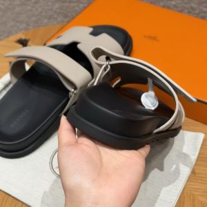 Hermes Chypre Sandal Men Techno-sandal Calfskin Beige Galet H222858ZHBG390 - Image 12