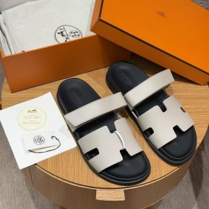 Hermes Chypre Sandal Men Techno-sandal Calfskin Beige Galet H222858ZHBG390 - Image 10