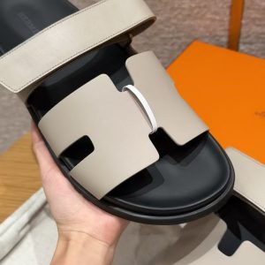 Hermes Chypre Sandal Men Techno-sandal Calfskin Beige Galet H222858ZHBG390 - Image 9