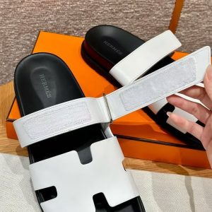 Hermes Chypre Sandal Men Techno-sandal Calfskin Blanc - Image 9