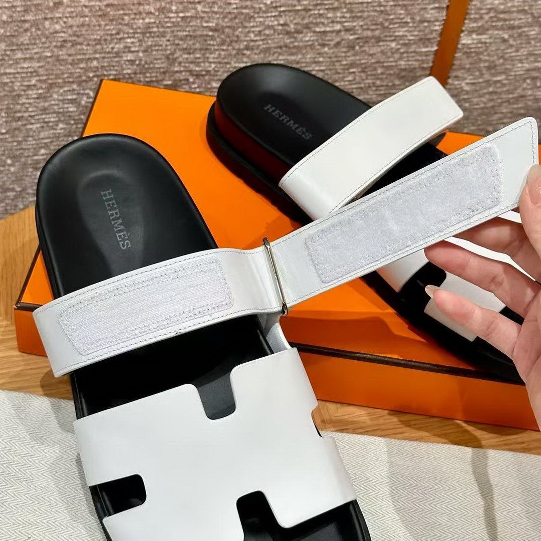 Hermes Chypre Sandal Men Techno-sandal Calfskin Blanc - Image 9