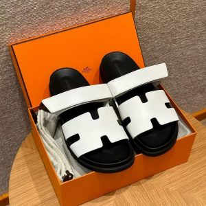 Hermes Chypre Sandal Men Techno-sandal Calfskin Blanc - Image 4