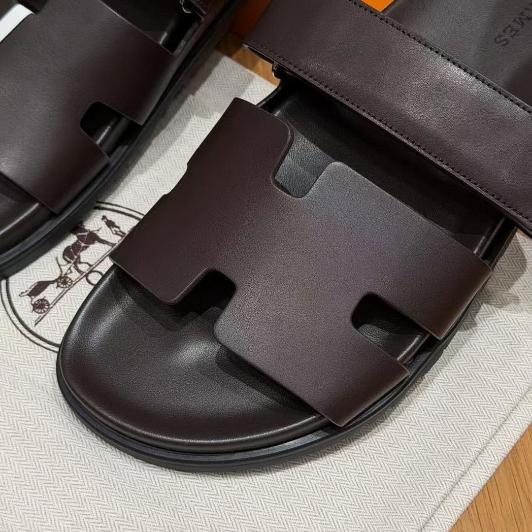 Hermes Chypre Sandal Men Techno-sandal Calfskin Marron Ebene H222858ZHME390 - Image 17