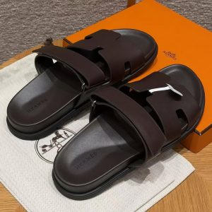 Hermes Chypre Sandal Men Techno-sandal Calfskin Marron Ebene H222858ZHME390 - Image 14