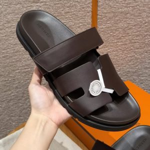 Hermes Chypre Sandal Men Techno-sandal Calfskin Marron Ebene H222858ZHME390 - Image 8