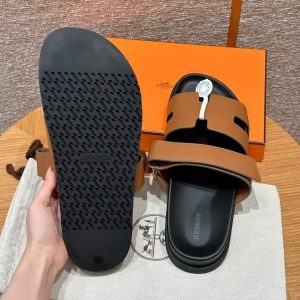 Hermes Chypre Sandal Men Techno-sandal Calfskin Naturel H222000ZH43390 - Image 14