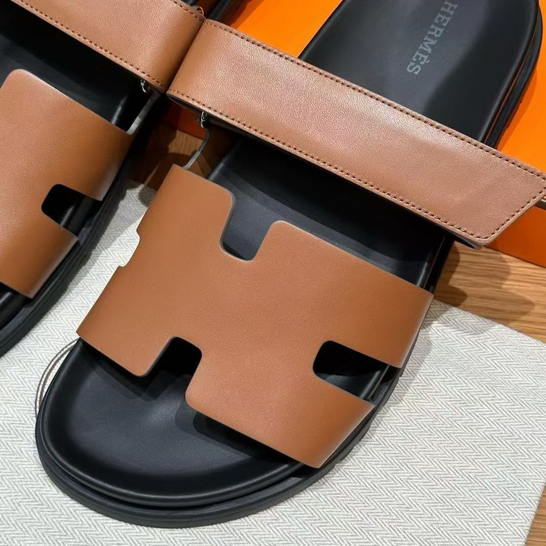 Hermes Chypre Sandal Men Techno-sandal Calfskin Naturel H222000ZH43390 - Image 9
