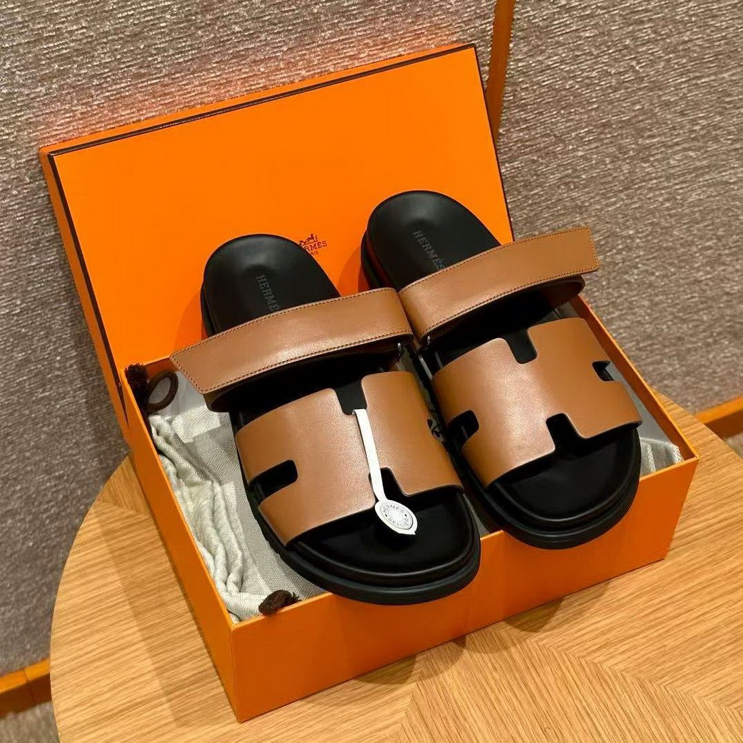 Hermes Chypre Sandal Men Techno-sandal Calfskin Naturel H222000ZH43390 - Image 5