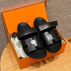 Hermes Chypre Sandal Men Techno-sandal Calfskin Noir H222000ZH01390 - Image 5