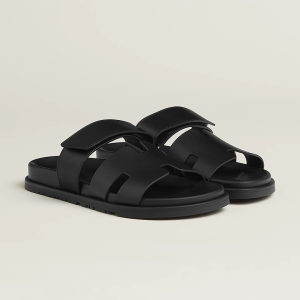 Hermes Chypre Sandal Men Techno-sandal Calfskin Noir H222000ZH01390 - Image 4