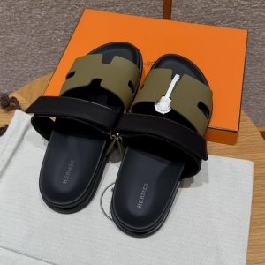 Alternative view of Hermes Chypre Sandal Men Techno-sandal Calfskin Vert Toundra Noir H222858ZHVT390
