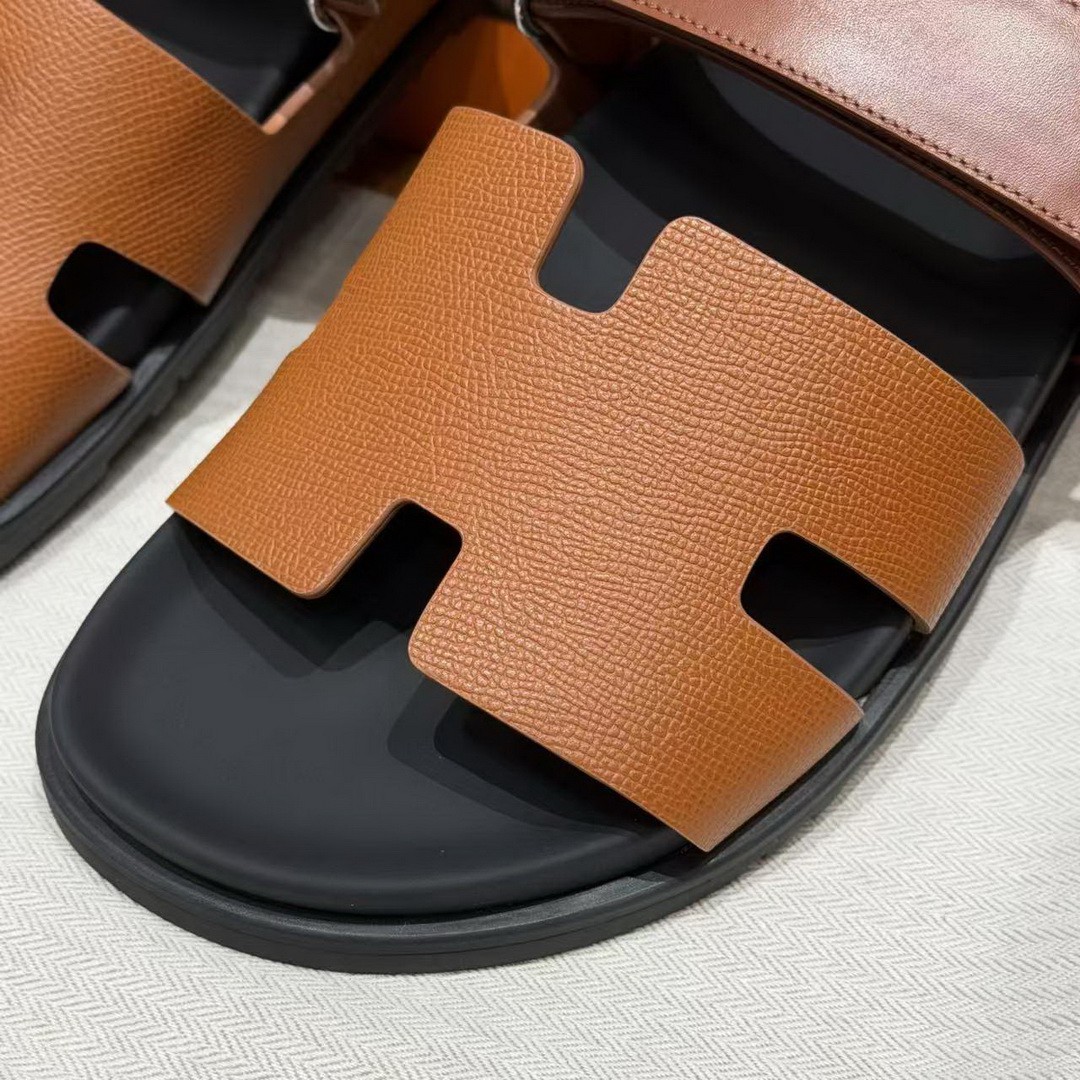 Hermes Chypre Sandal Men Techno-sandal Calfskin and Epsom Calfskin Gold - Image 8