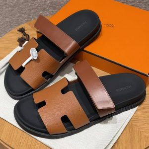 Hermes Chypre Sandal Men Techno-sandal Calfskin and Epsom Calfskin Gold - Image 4