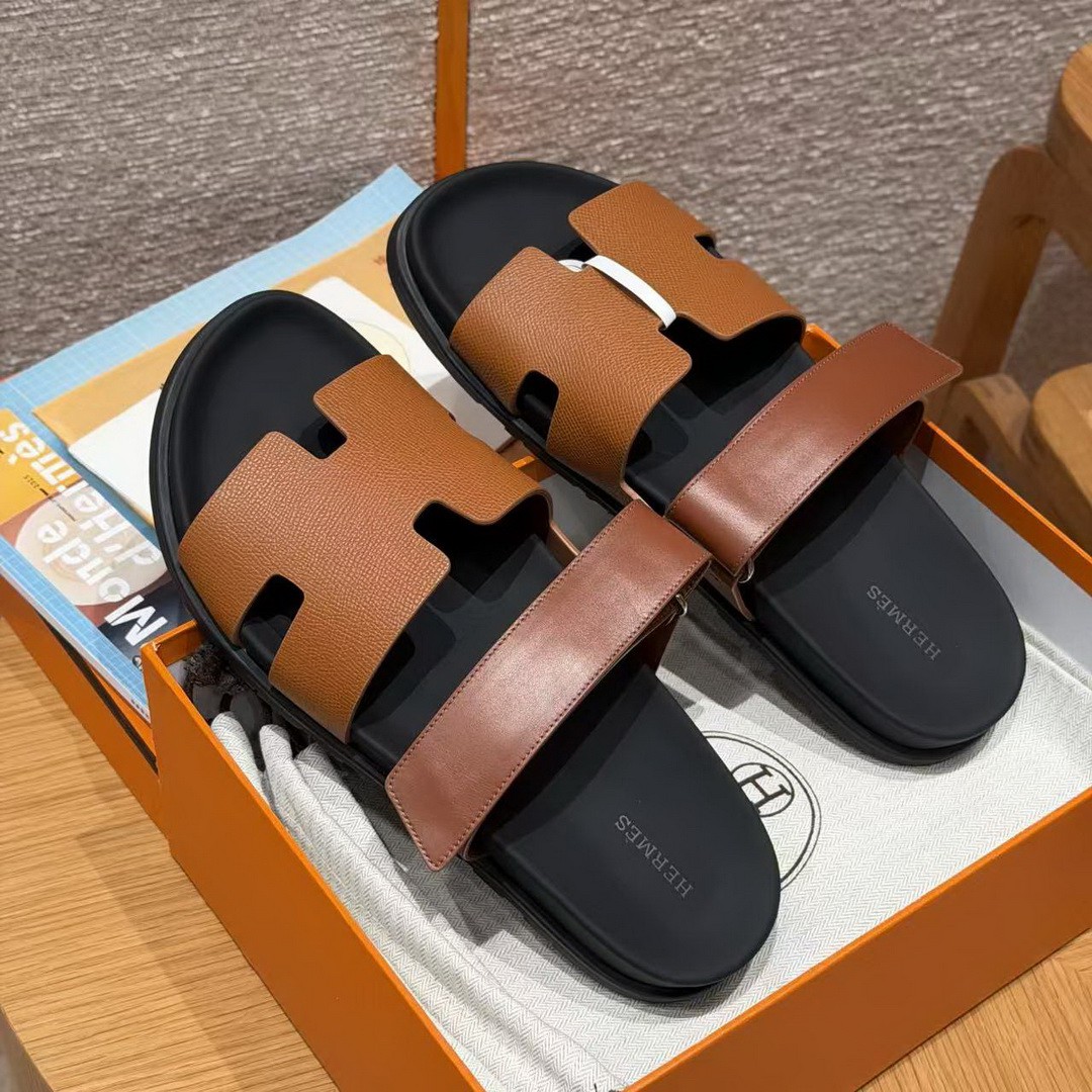 Hermes Chypre Sandal Men Techno-sandal Calfskin and Epsom Calfskin Gold - Image 3
