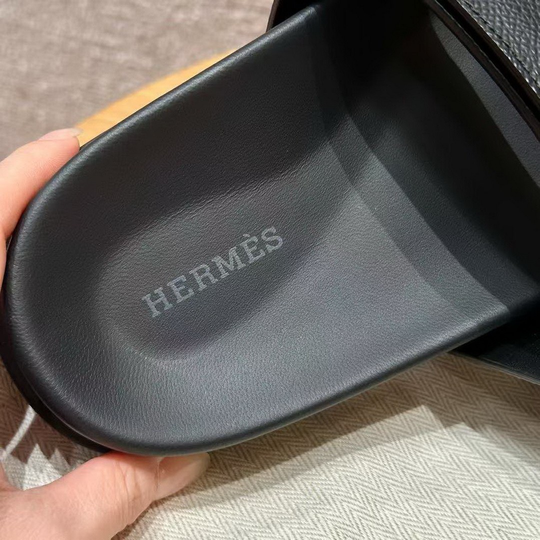 Hermes Chypre Sandal Men Techno-sandal Epsom Calfskin Black - Image 8