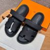 Hermes Chypre Sandal Men Techno-sandal Epsom Calfskin Black