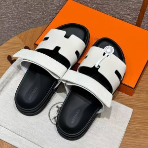 Alternative view of Hermes Chypre Sandal Men Techno-sandal Epsom Calfskin Blanc